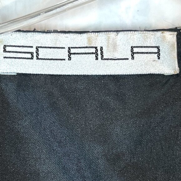 Vintage Scala Jacket Silk Beaded Formal Black Silver Pearls Evening Small - Picture 7 of 9